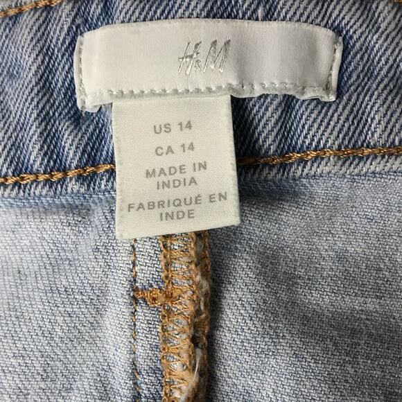 NWOT H&M Button fly, Raw-edge, Short Denim Skirt Sz 14 - Picture 9 of 11